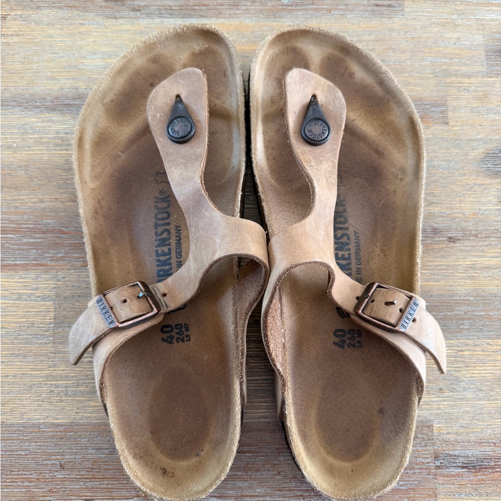 Birkenstock Tan Suede Gizeh Thong Sandals